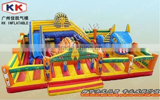 0.55mm thickness18OZ PVC tarpaulin Egypt Pyramids inflatable fun city child Climb and slide itmes