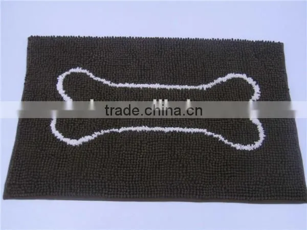 bone pattern polyester microfiber chenille pet carpet