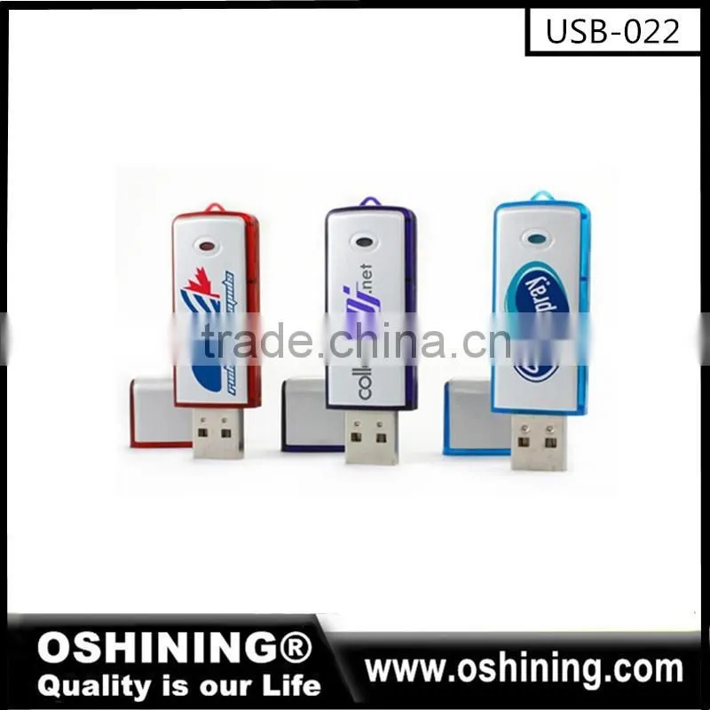 Promotion Plastic mini 2.0 stock usb swivel stick custom logo usb flash drive 8gb (USB-070)