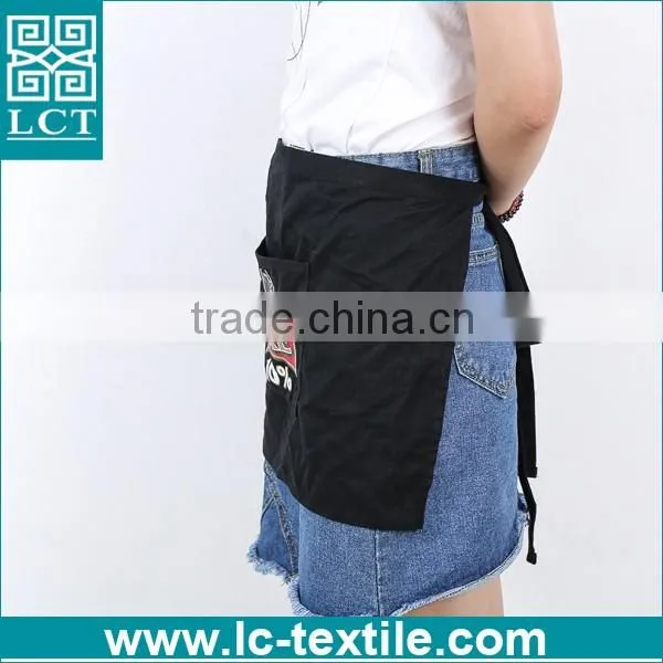 personalized 80%polyester/20%cotton black waist bar apron with logo