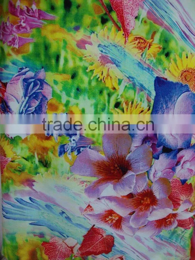 China supplier 100% rayon fabrics flowers dress digital printing