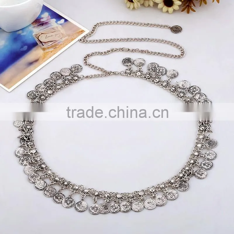 Vintage coin tassel body chain body jewelry