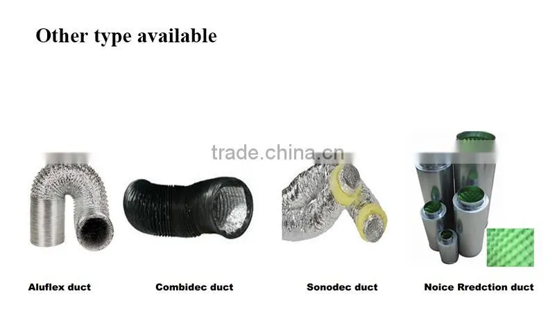 High Quality 4" aluminum flexible air duct for hydroponic system