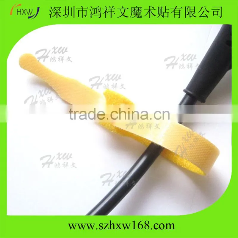 Custom hook and loop strap adjustable cable ties red color