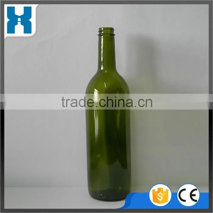 750ML EMPTY GLASS WINE BOTTLE WITH LID