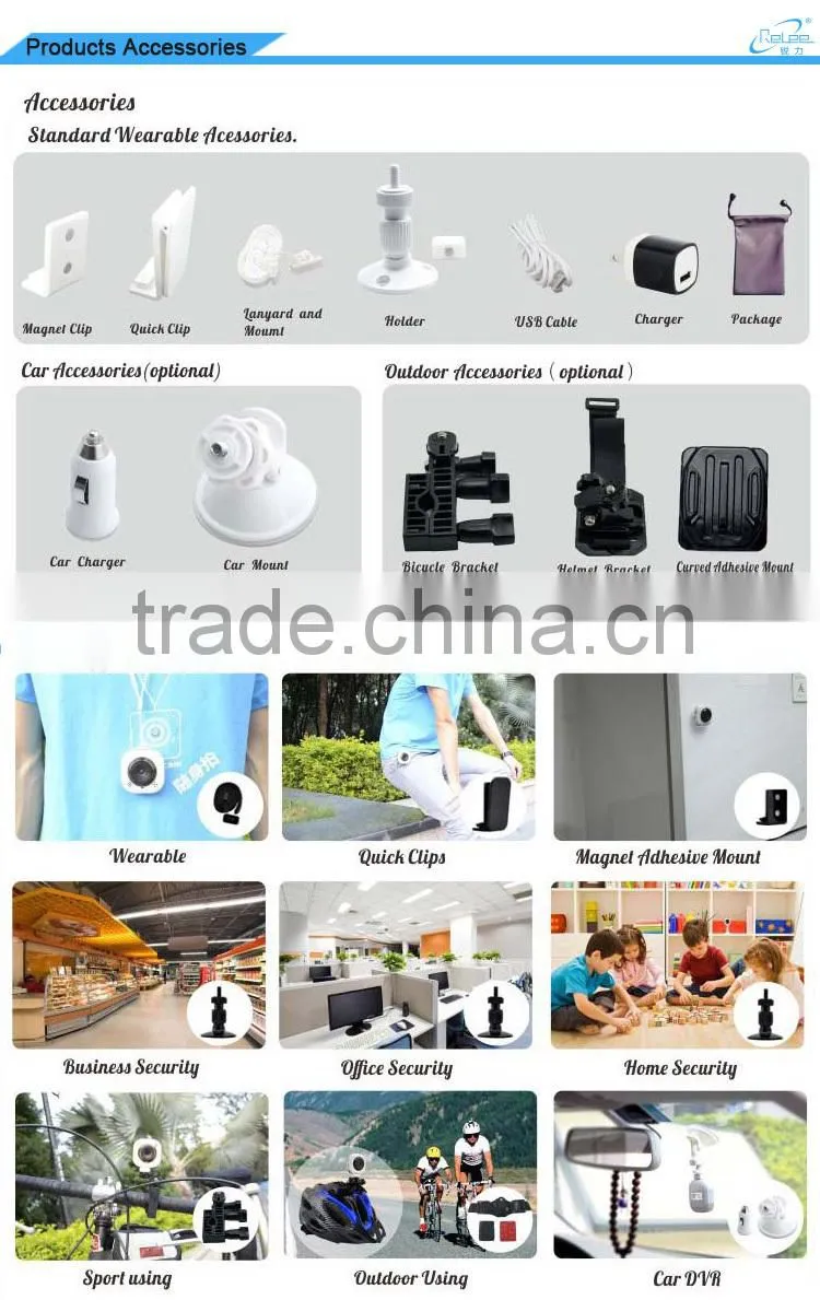 2015 new samrat products 720P battery powered h.264 DVR mini wireless wifi ip video camera