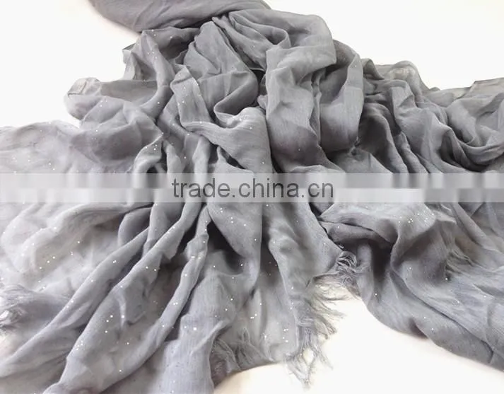 100% polyester multi color glittering scarf
