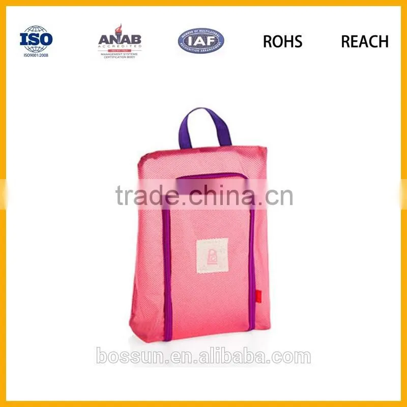 Manufacturing Portable Waterproof Nylon Bag Organizer Travel Shoe Bags with Zipper Closure