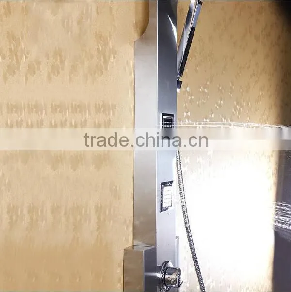 shuikou faucet factory square shower panel, bathroom massage shower panel, themostatic brass/stainless steel shower set