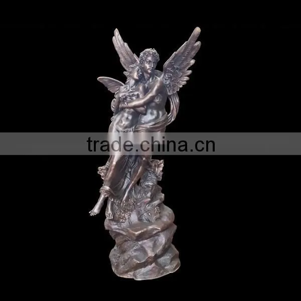 Large bronze angel sculpture. bronze cupid and psyche