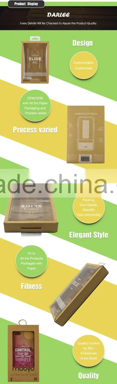 China supplier unique design free sample kraft paper phone case retail packaging
