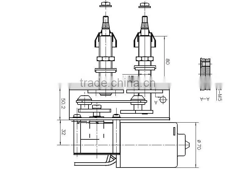 DC motor 12/24V 40W Wiper Motor(with bracket)