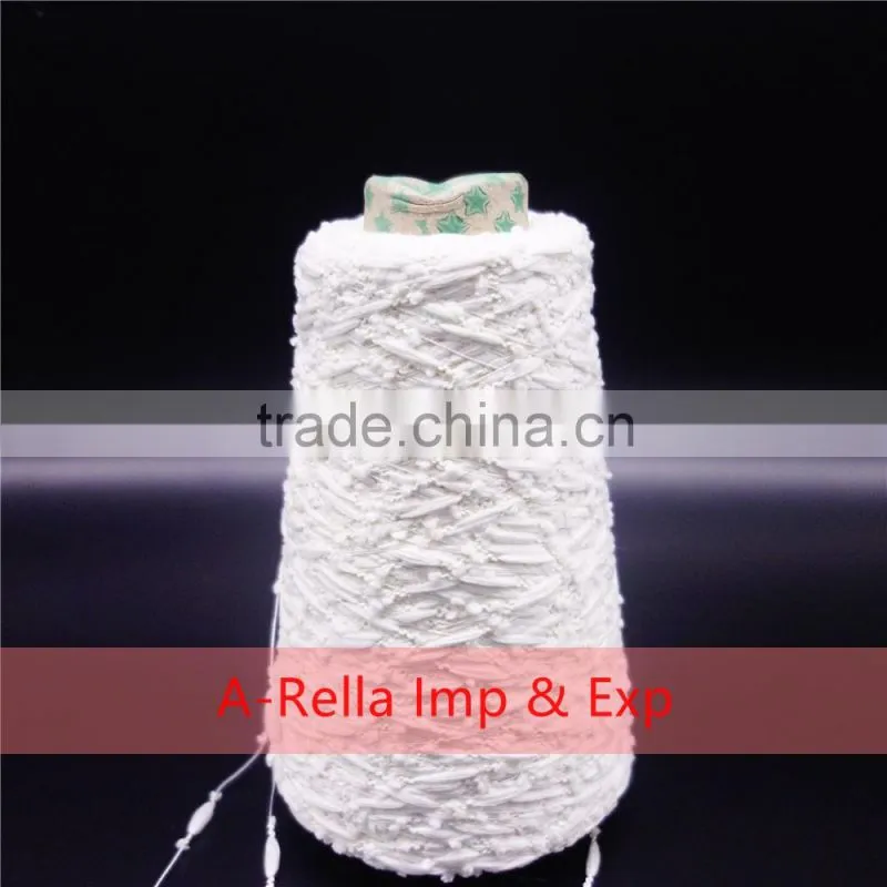 100% polyester feather yarn , with heat setting , lurex yarn