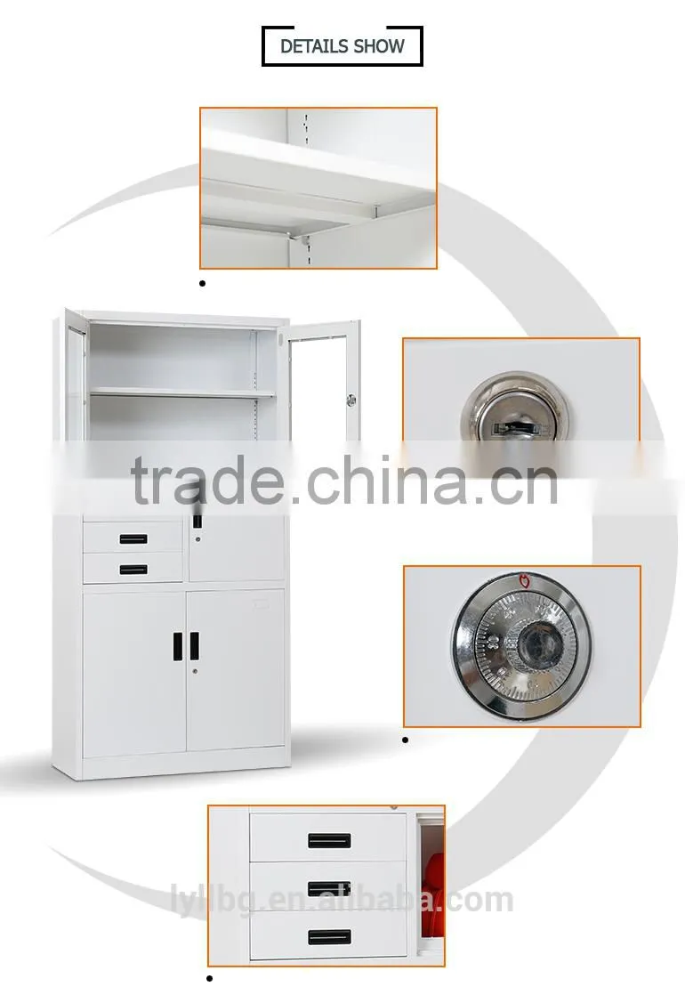 Steel KD Furniture Metal Combination Cupboard with Drawers