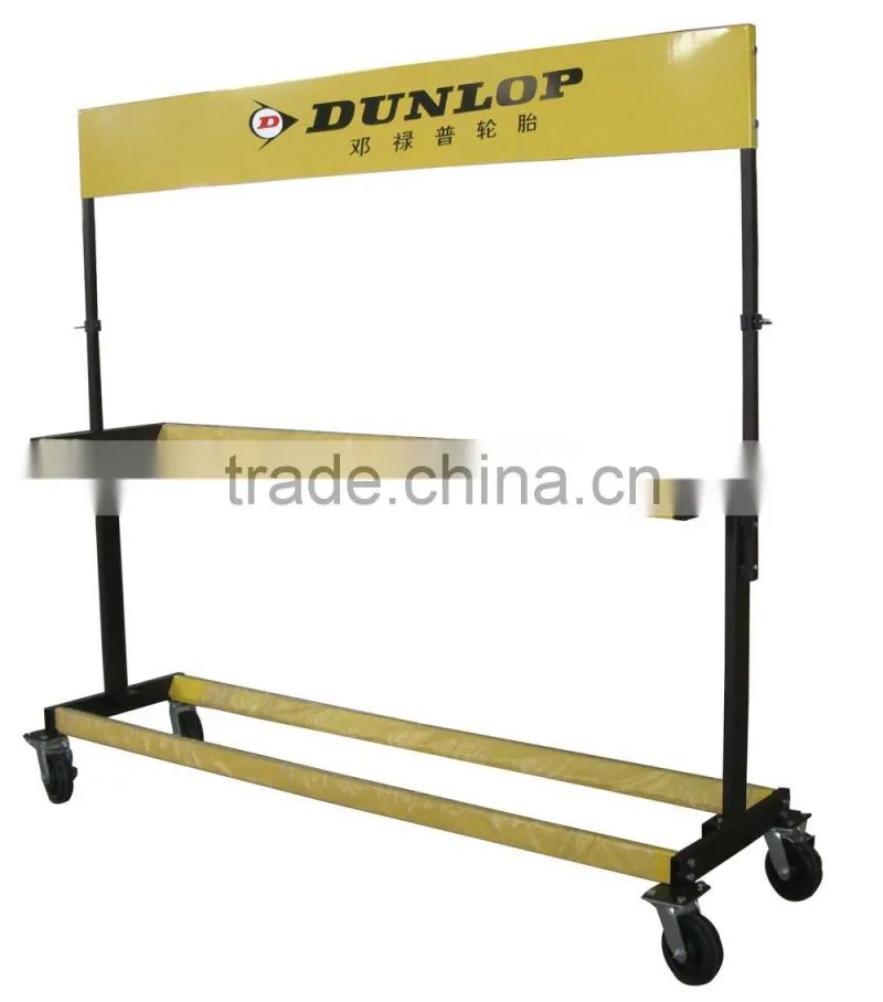 newly design metal retail tire display stand/ flooring tire rack display/ powder coating tire display stand