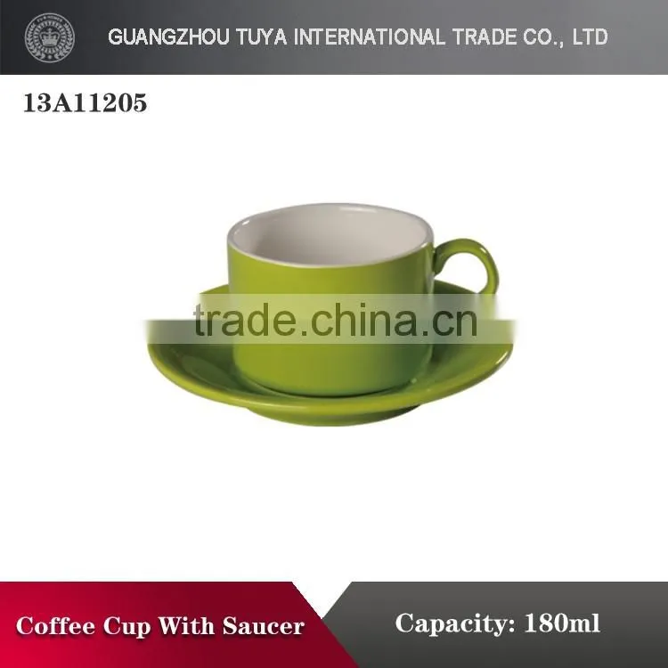Hot sale coffee cups and saucers glaze cup set