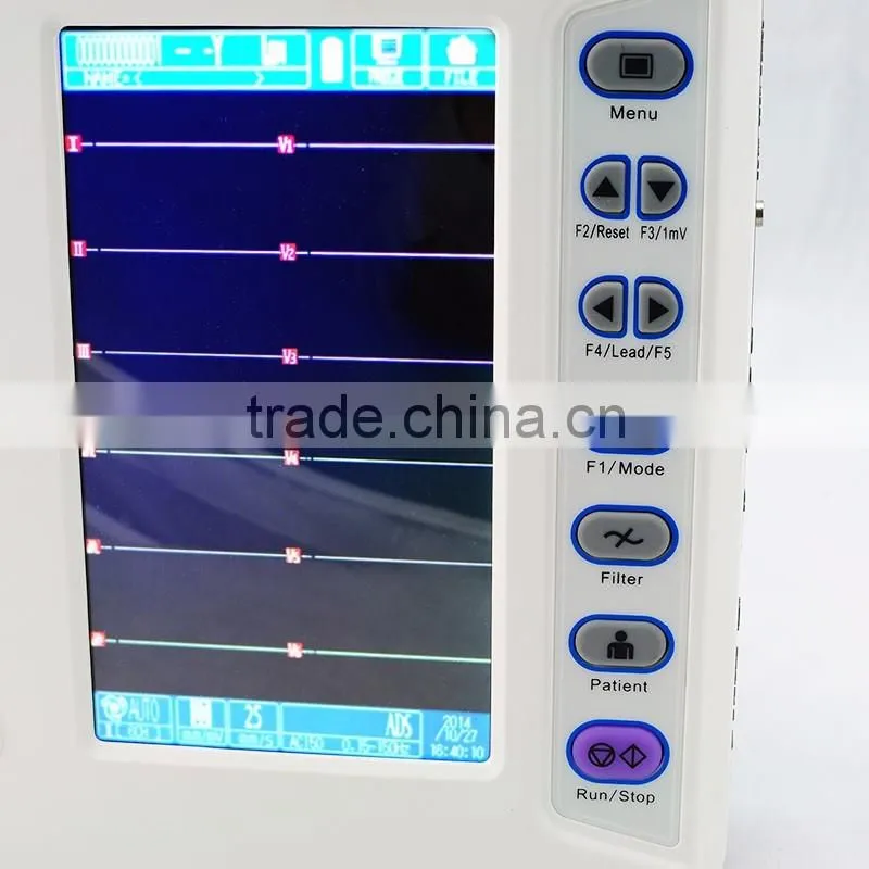 CE ISO 18 months warranty 7 inch LCD 12-lead ECG signal Digital 6-channel Electrocardiograph