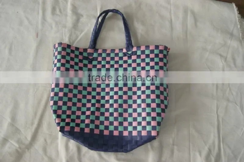 stock bag big Cheap Polyester PP woven handbag shopping basket
