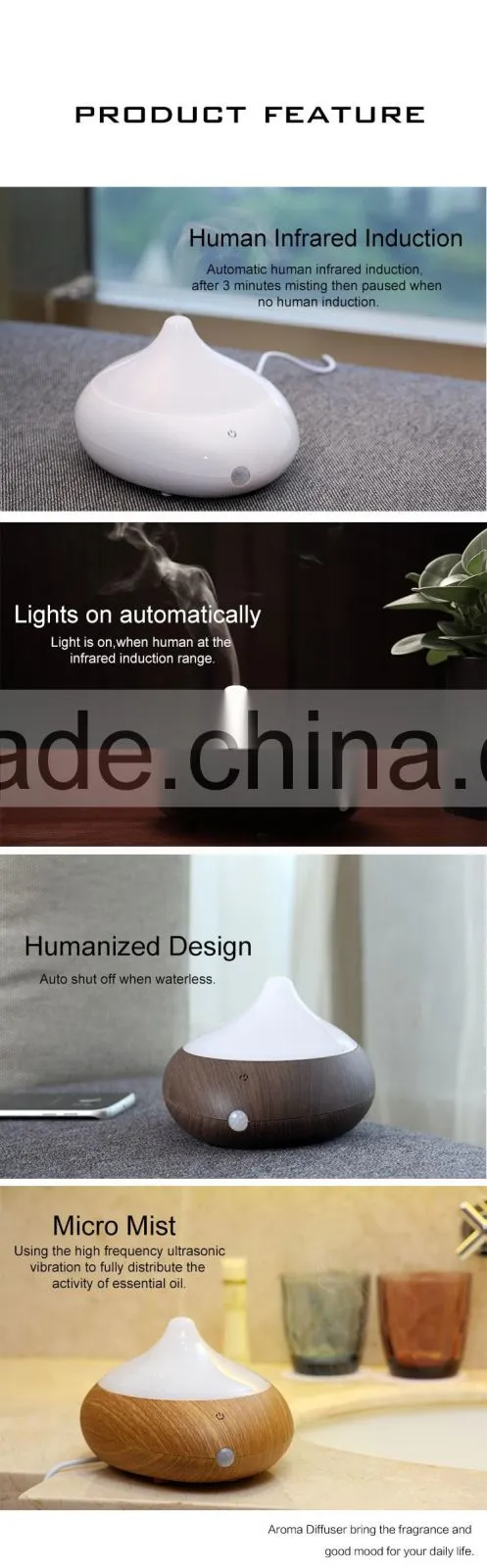GX Diffuser hot selling wholesale 200ml wooden electric aroma diffuser
