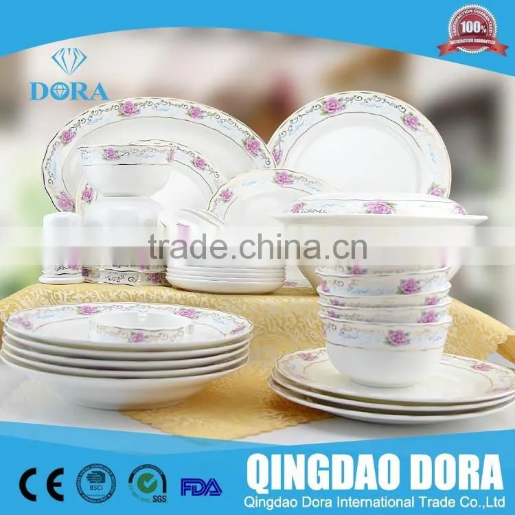 hot sale latest dinner set with popular design chinaware, 52pcs dinner set