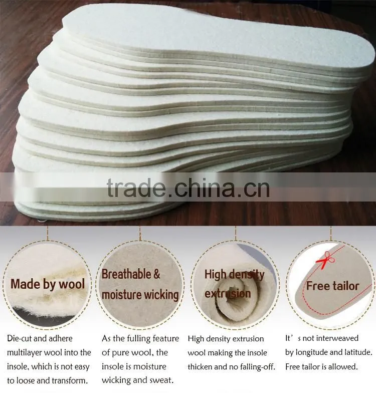 wholesale deodorant natural wool felt insole
