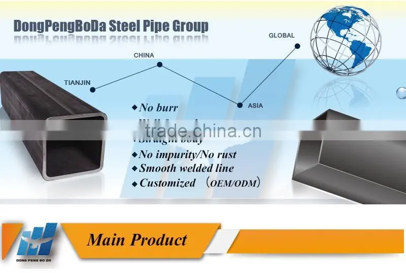 200*200*7.5mm black square steel pipe black square steel tube