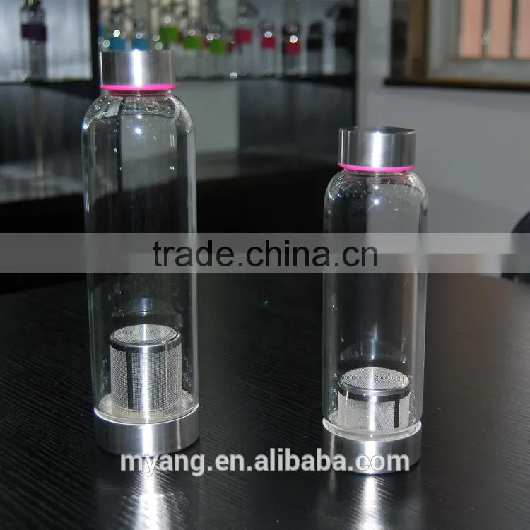 Promotional high Borosilicate BPA Free Heat-Resistant Sports Glass Water Bottle with bottle bag BPA FREE customerized