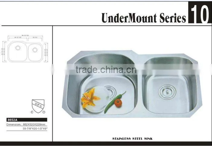 Undermount 304#Stainless steel Kitchen Sink
