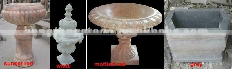 Nice Carved Natural Marble Flower Pots Design