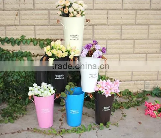 guangxi display flower bucket home & garden metal hanging vases