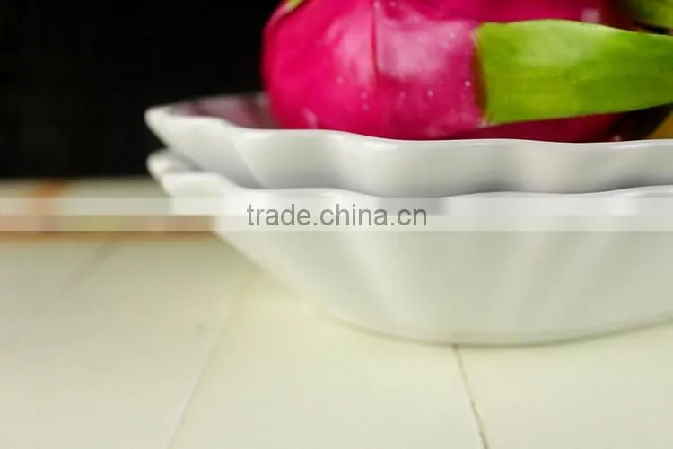 2017 Factory supplies fluted edge dinnerware serving food tray
