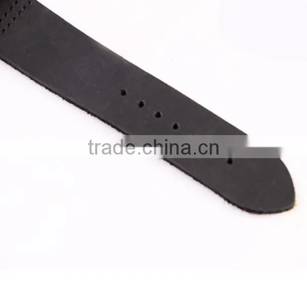 Custom logo watch mens retro ebony watches with leather strap