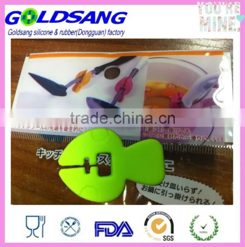 silicone hen or pig pot clip heat resistant spoons holder