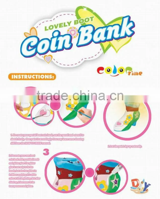 factory Coloring Children Ceramic Lovely Boot Coin Banks