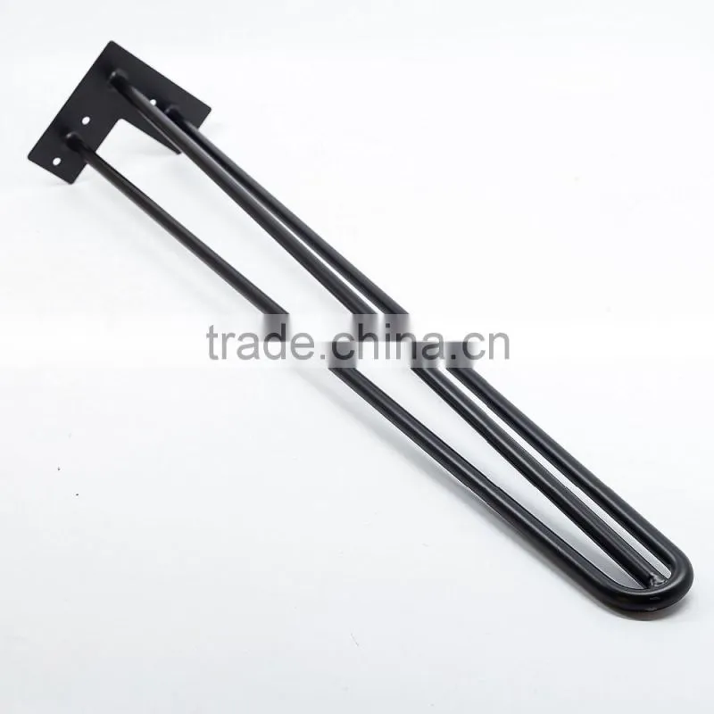 Factory price sale matt black cast iron 28 inch metal hairpin leg for wood furniture