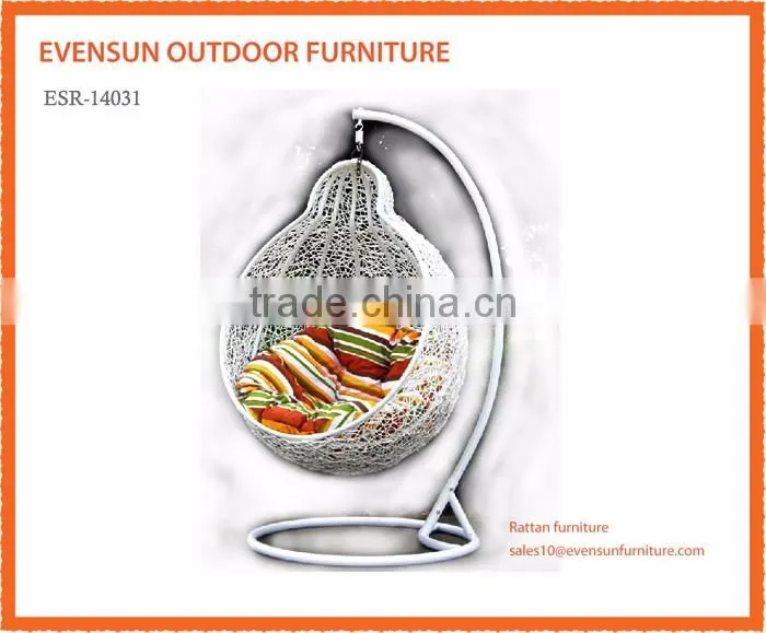Garden Outdoor Rattan Patio Hanging Swing Chair Seat White