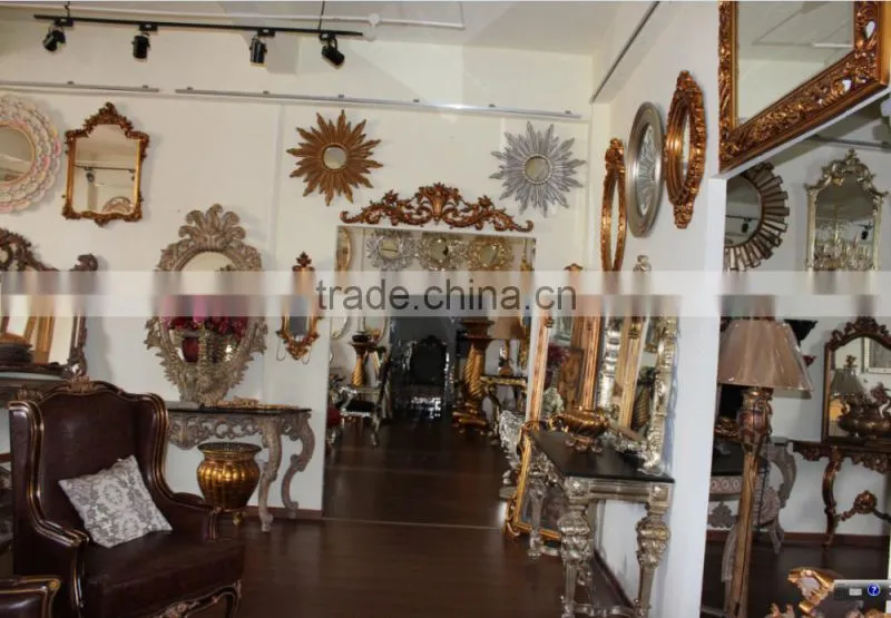 Antique Gold Reproduction Console Table with Mirror