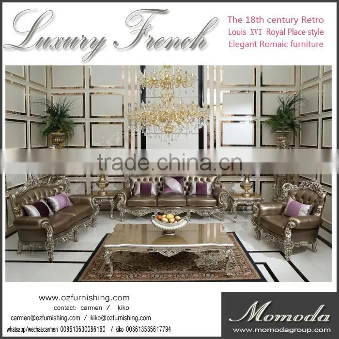 CB41Antique Royal rococo black silver glossy neoclassic french high end elegant Bedroom Furniture set