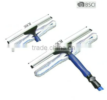 BSCI 3 in 1window squeegee with corner broom, chinese manufactuer3.5m window cleaner kit, rotational connector window wiper