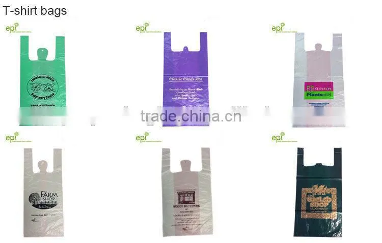High quality white clip close rigid hard handle plastic bag for shopping