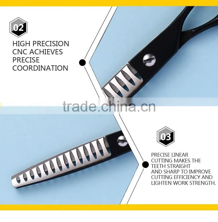 CV-6514DB 6.5inch 14teeth ergonomic handle grooming pet thinning scissors