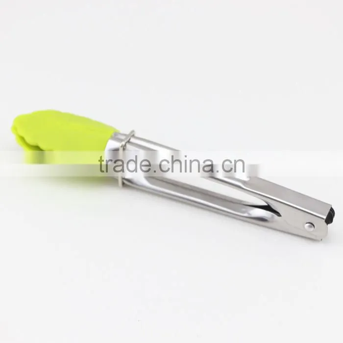 Mini Silicone & Stainless Steel Tongs (Assorted Colors)