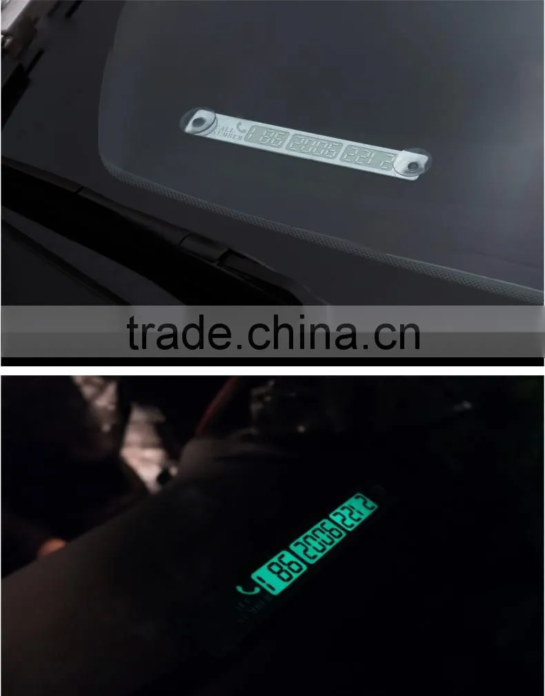 Temporary Car Parking Card Telephone Number Card Notification Night Light Sucker Plate Car Styling Phone Number Card