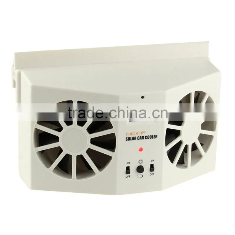 2017 hot Built-in Battery Rechargeable Solar Car Cooler Solar Powered Car Front / Rear Window Air Vent Cool Cooler Fan