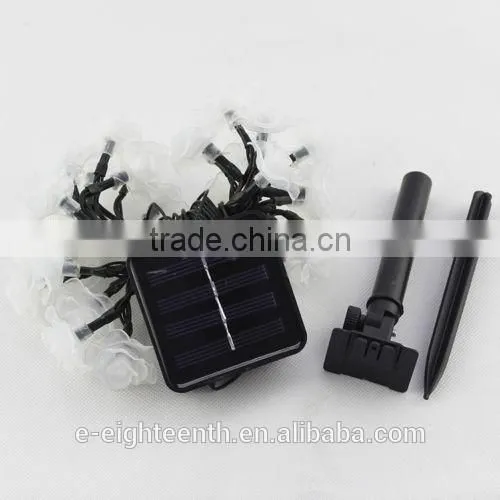 2016 new hot sale Multicolor Rose string lights solar garden lights 20led outdoor Fairy Light