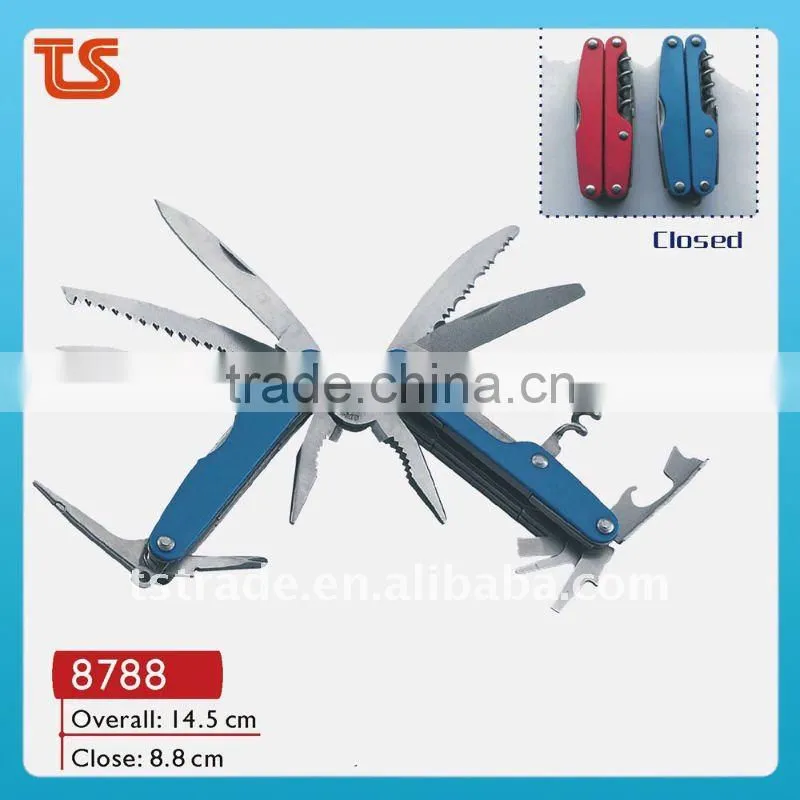 2014 Colorful LED stainless steel mini multi function pocket hand plier tools 8788