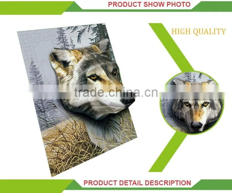 High quality cartoon wolf toys 3d jigsaw puzzles for adults