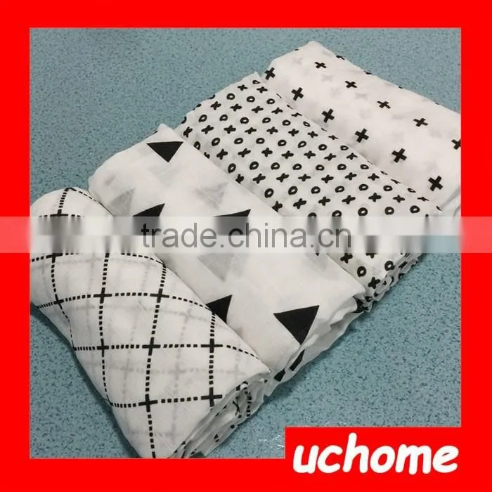 UCHOME Hot Sales Breathable Bamboo Muslin Swaddle Blanket, Baby Swaddle