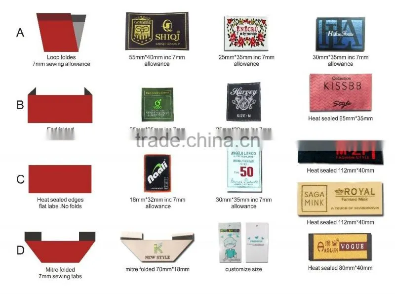 2016 New factory direct charm woven labels