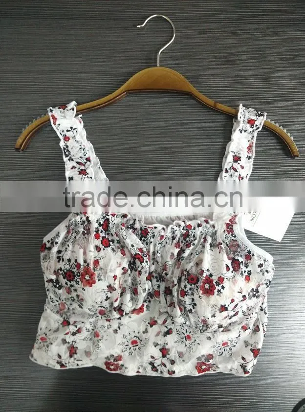 2015 latest fresh fashion sexy flower lace bra